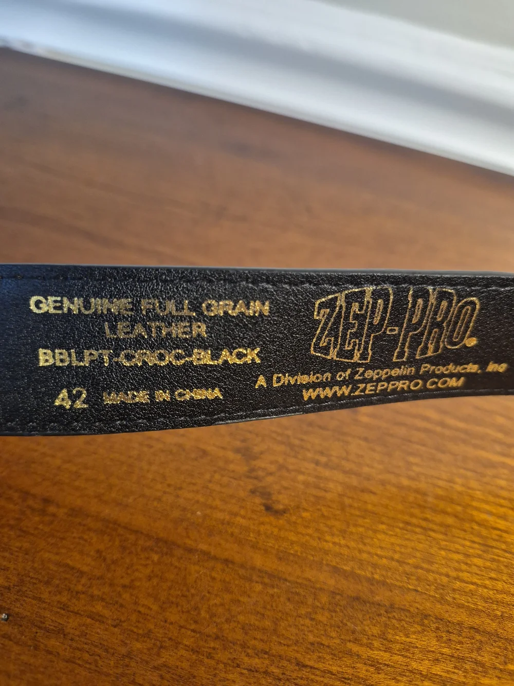 Men's Black BBLPT-CROC.  Leather Belt with  Brushed Silver Buckle